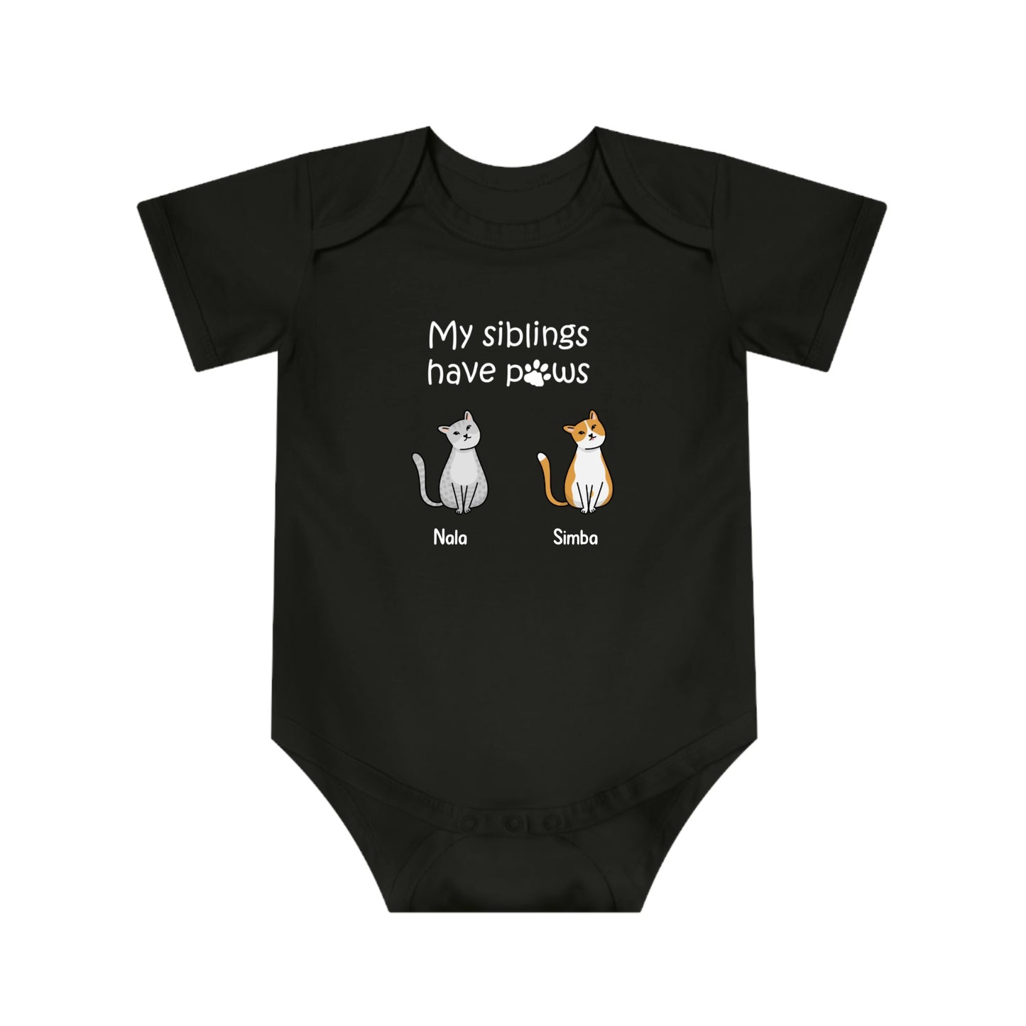 Baby Short Sleeve Bodysuit Cats
