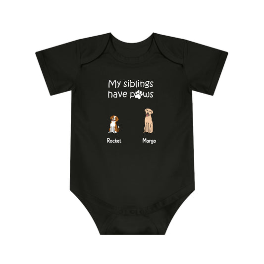 Baby Short Sleeve Bodysuit Dogs