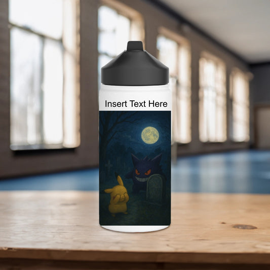 Pikachu & Gengar Stainless Steel Water Bottle, Standard Lid